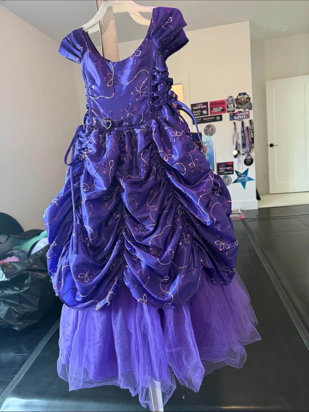 Gorgeous Girls Purple Taffeta Princess Ball Gown